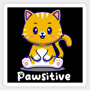 Pawsitive cat positive and cute Sticker